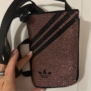 Adidas pink sparkly crossbody phone holder never used